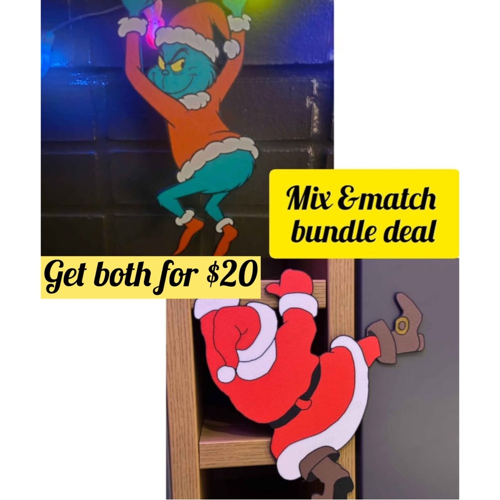 Grinch + Santa hanger